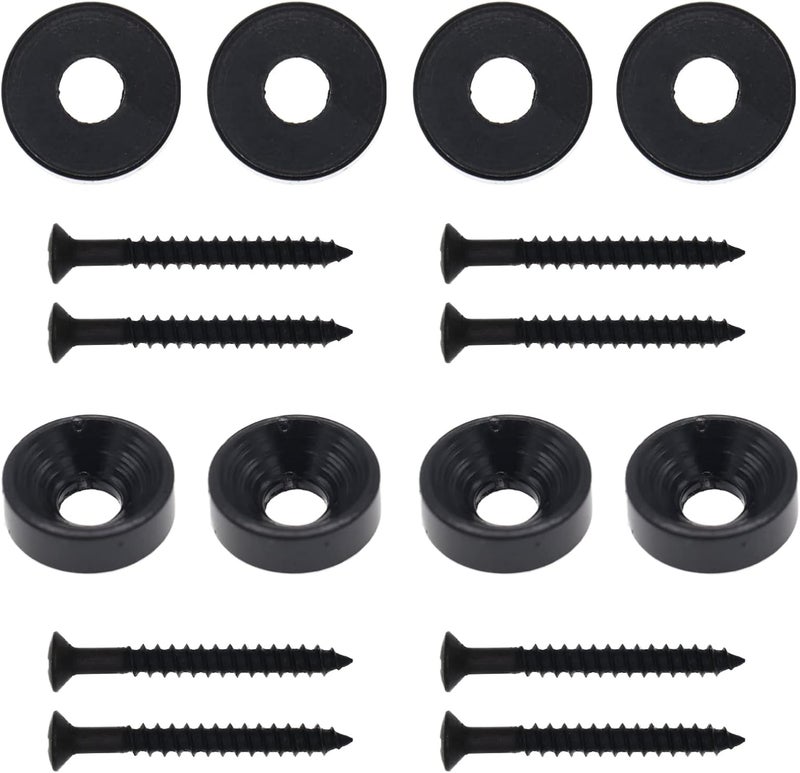 Cheerock Black Guitar Neck Joint Bushings and Bolts, 8pcs Metal Guitar Neck Ferrules with Screws, Guitar Neck Replacement Parts Compatible with Electric Guitar or Bass - Image 2
